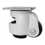Leveling Caster with 1.65" Nylon Wheel, Square Top Plate, 110 lb. Capacity