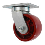 8" x 3" Swivel, (CD) Crowned Ductile Steel Wheel, Precision Ball Bearing