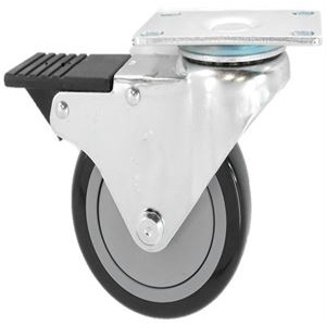 6" x 1-1/4" Swivel, (PP) Poly-Pro, Precision Ball Bearing, Total Lock Brake