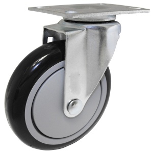 5" x 1-1/4" Swivel, (PP) Poly-Pro Wheel, Precision Ball Bearing