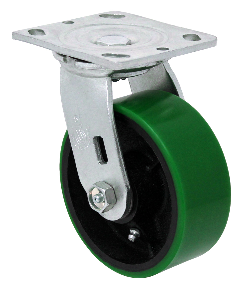 5" x 2" Swivel, (PU) Polyon Steel Wheel
