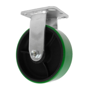 5" x 2" Rigid, (PU) Polyon Steel Wheel