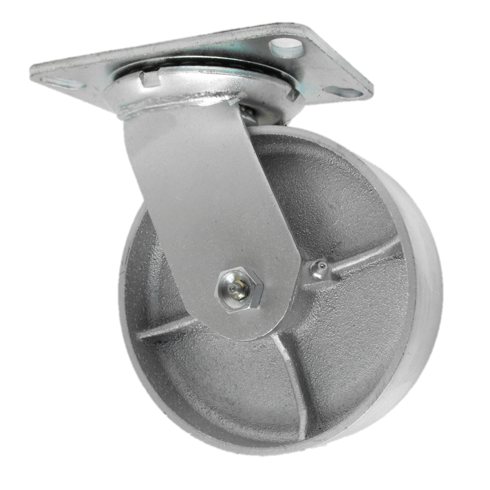 8" x 2" Swivel, (SS) Semi-Steel Wheel, 10-1/8" OAH