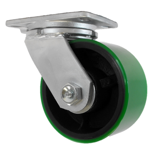 6" x 3" Swivel, (PU) Polyon Steel Wheel