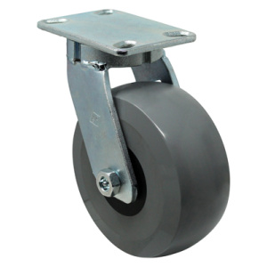 8" x 3" Kingpinless, (HU) Solid Casted Polyurethane Elastomer, Precision Ball Bearing