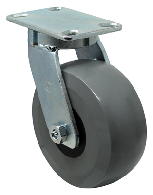 8" x 3" Kingpinless, (HU) Solid Casted Polyurethane Elastomer, Precision Ball Bearing