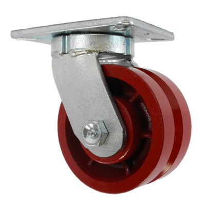 Kingpinless, 8" x 3" Ductile V-Groove Wheel, RB, CAP. 5,000 LB Capacity